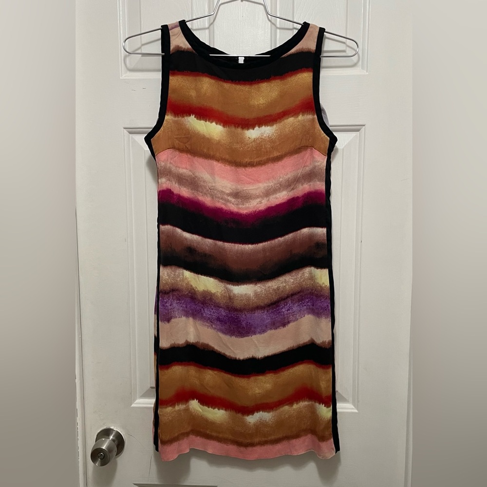 Ann Taylor Red Pink Sheath Midi Dress